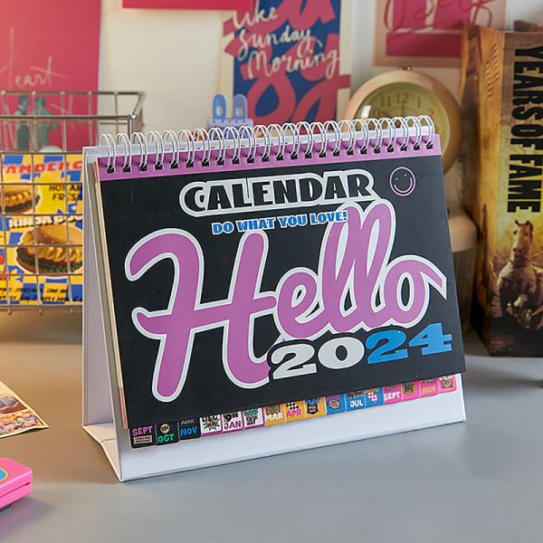 2024 Kreativ Minimalistisk Kalender Vintage Skrivebordskalender og  Skrivebord A4 f739 | A4 | Fyndiq