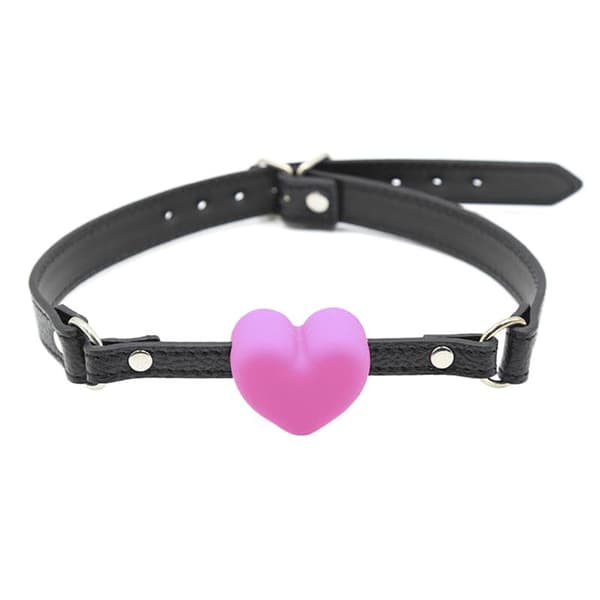 Silikone Hjerteformet Mundkugle Gag Bondage Restraints Justerbar Red B