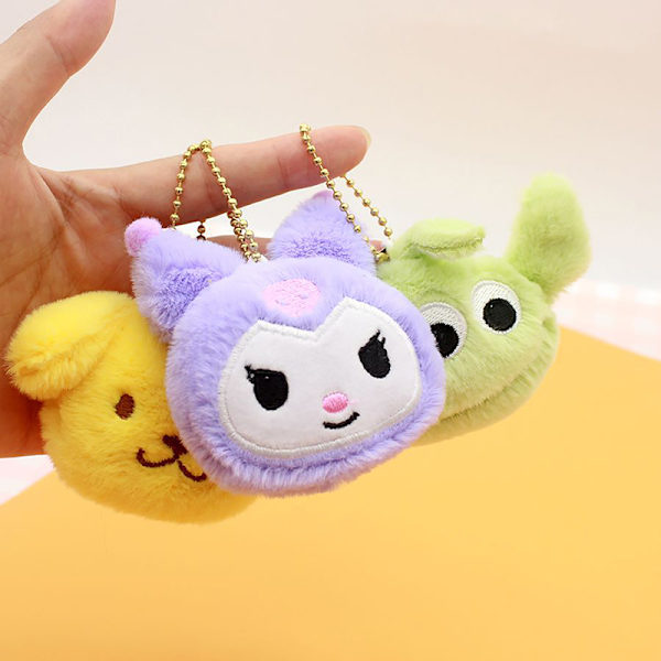 Tecknad Sanrio plysch Keychain Doll Toys Nyckelringar Kuromi A2