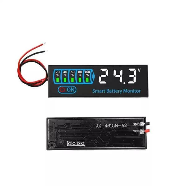 Smart batterimonitor DC 7-55V LED-display med hukommelse ved strømsvigt White