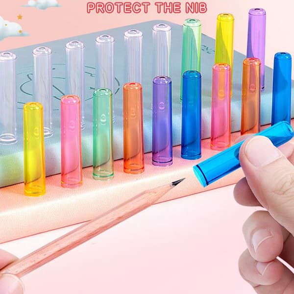 24/50 stk. e Pencil Cap Hylse Cover Extender Plastic Protector S 24Pcs StyleA