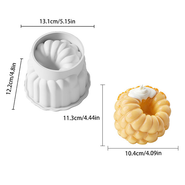 Stor bringebærmousse kake silikonform DIY stearinlys kake M Black