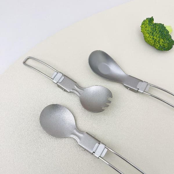 Ren Titanium Folde Spork Gaffel Udendørs Backpacking Middag Sp A