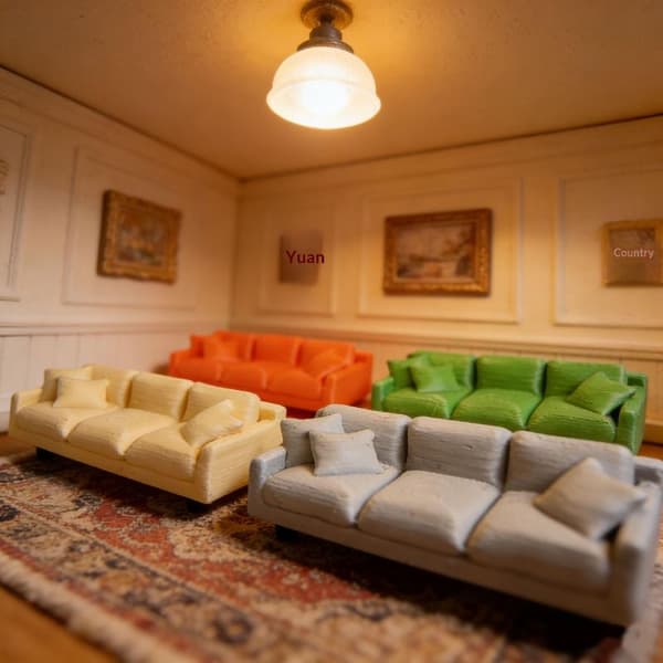Miniature Simulation Sofa Model Dukkehus Stue Sofa Møbler A4