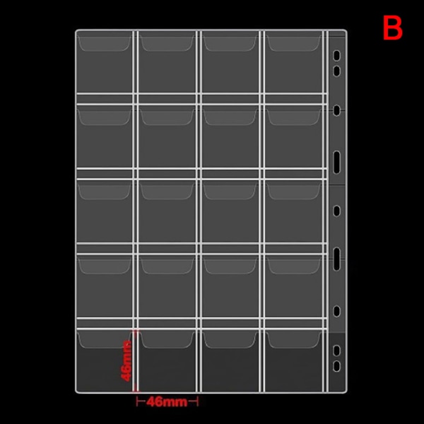 Bärbar Myntsamling Set Multi Pockets Pvc Transparent Loos B