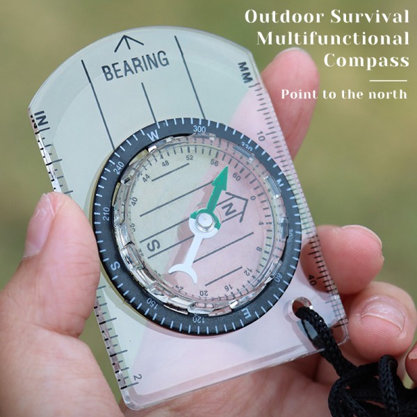 Outdoor Professional Mini Compass Map Scale Viivain monitoimi Clear