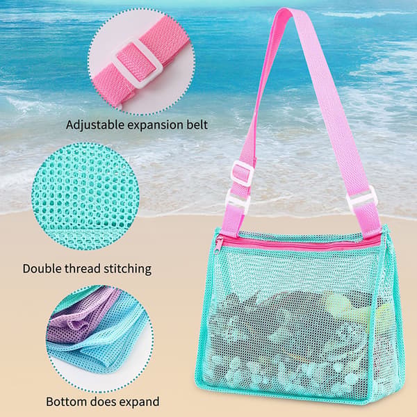 Rantalelu mesh Lasten kuorilaukku Rantalelu Seashell Ba Pink