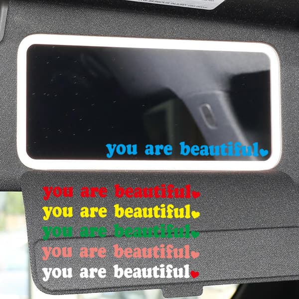 Tekstiautotarrat Olet kaunis sisustuspeili Multicolor
