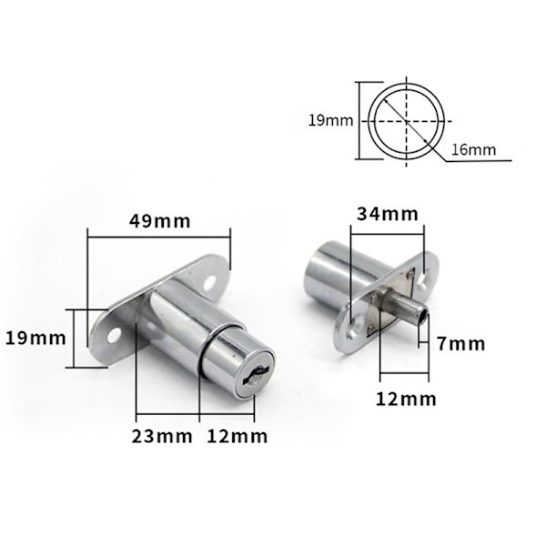 Laatikon Push Lock Liukuoven Vitriinin Kaappikaapin lukot W A3