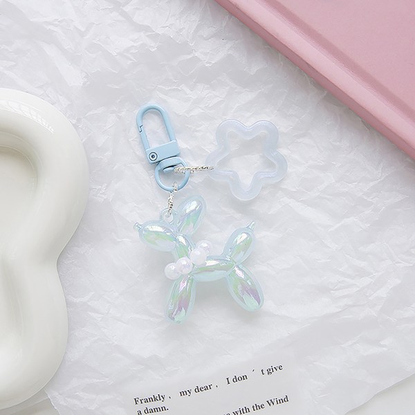 Candy Color Luminous Balloon Dog Star Pearl -avaimenperä ja Animal A Blue