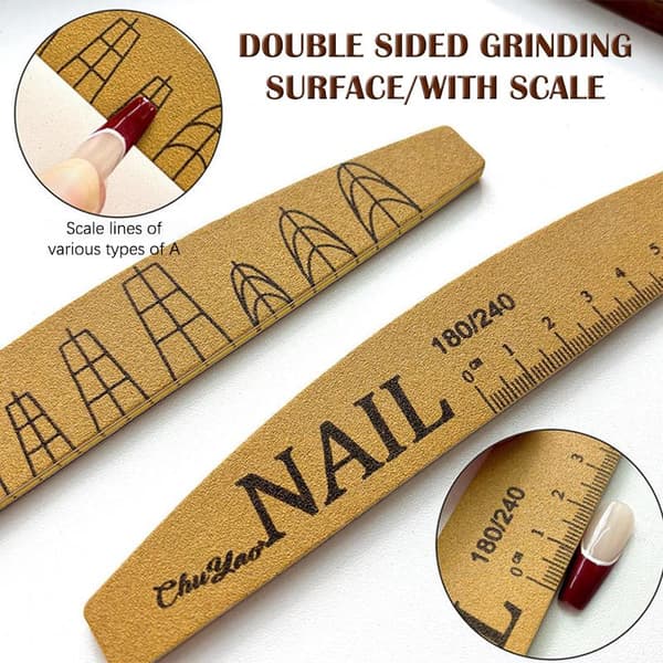 Buede neglefile med skala Emery Boards Buffer Fin Grit Rejse E