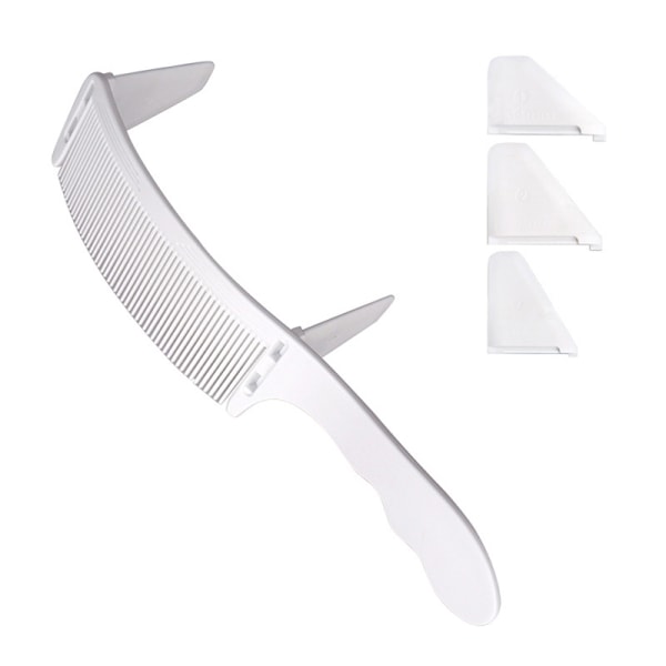 1 st Curved Clipper Comb Herr Barber Stylist Flat Top Brush tenn White