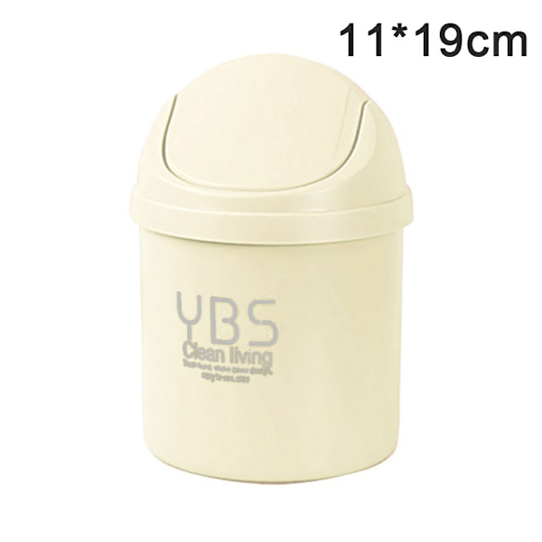 Desktop Mini affaldsbeholder Lille skraldespand Husholdning med affaldsspande Skrivebord White L