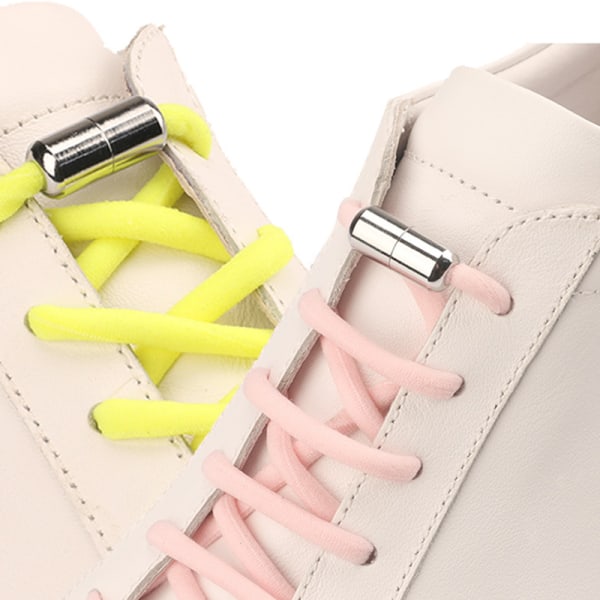 Elastiske Sneakers skolisser Metal Lock Lazy Laces for Kids and Ad Yellow