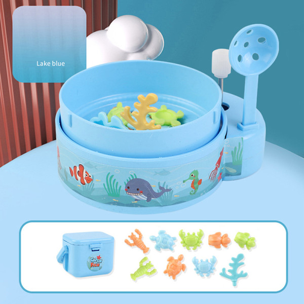 Mini Fishing Gashapon Game hine Leksaker Barnens förälder-barn I Blue