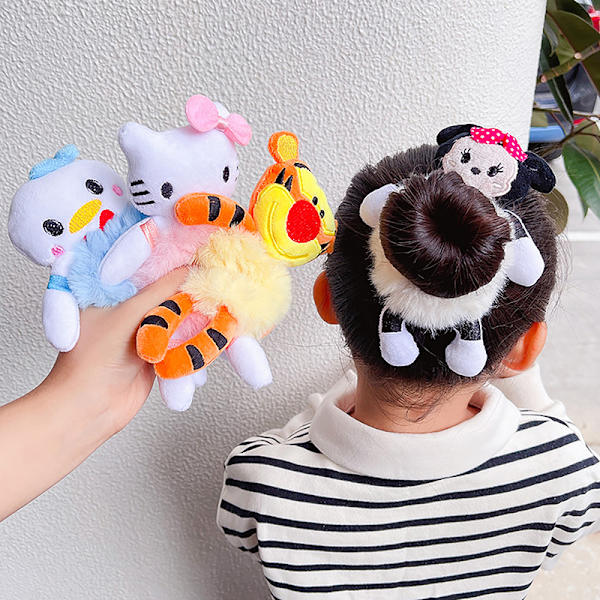 Talvi e Pehmo Sarjakuva Animal Scrunchie Naiset Tytöt Lapset Elasti A2