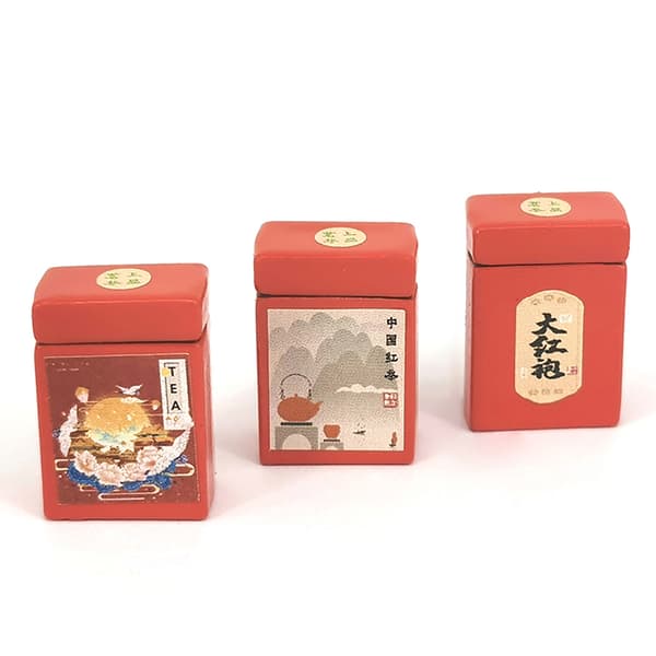 1/12 Dollhouse Simulation Black Tea Box Dukkehus Miniatyrsett A2