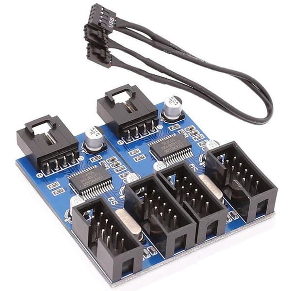 1 stk. 9-bens USB-splitter bundkort USB hun-interface-header