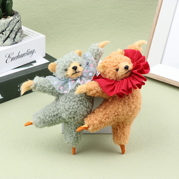 Ny tecknad Kawaii Dancing Bear Plysch Dockrum Sänghänge A