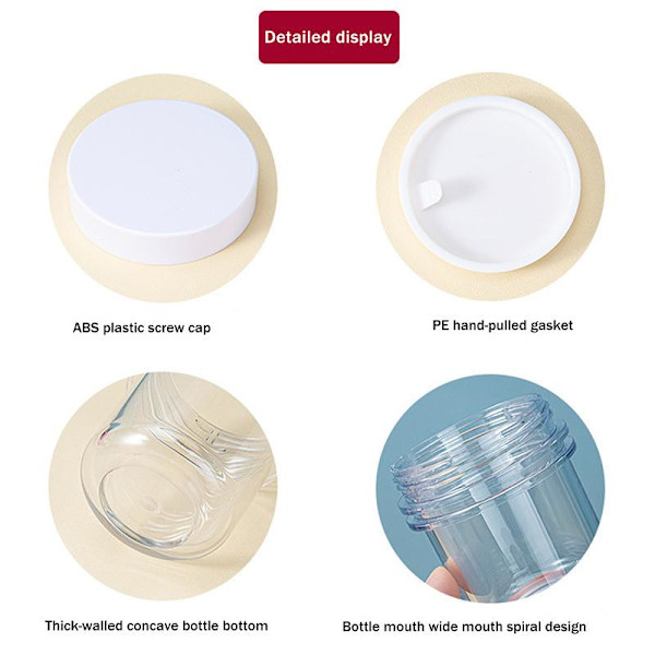 1 stk påfyllbare kosmetiske prøvebokser Klar plast ansiktskrem 200ml