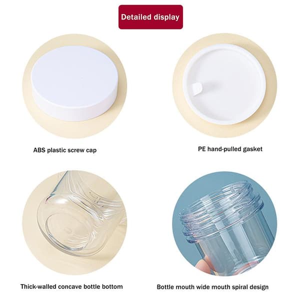 1 stk påfyllbare kosmetiske prøvebokser Klar plast ansiktskrem 50ml