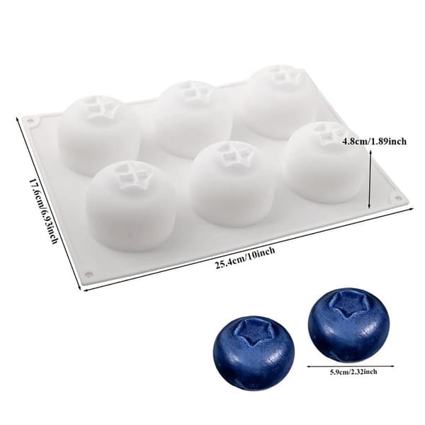 6-hulls blåbærmousse kakeform Fruktformet dessertform D Black