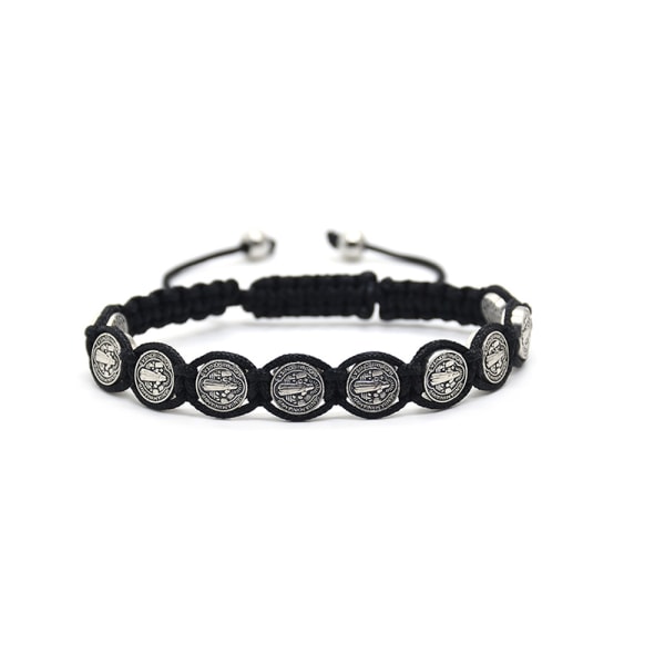 6 farver håndstrikket knude justerbart armbånd Religious Praye Black