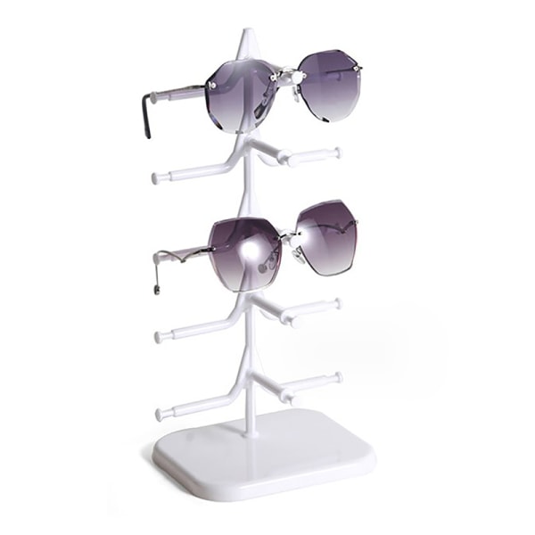 Plast Solglasögon Show Rack Hållare Glasögon Display Stand S White