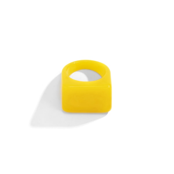 Nye enkle estetisk acetat akryl tykke runde ringer for kvinner Yellow