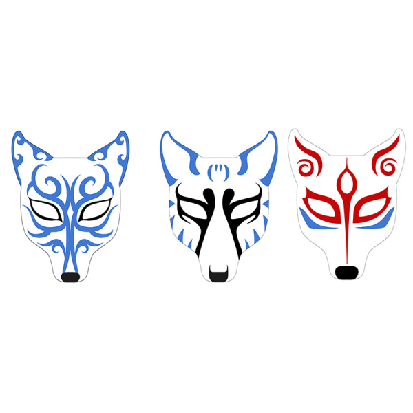 Anime Classic Cosplay DIY Leather sarjakuva Fox Mask Masquerade P A4