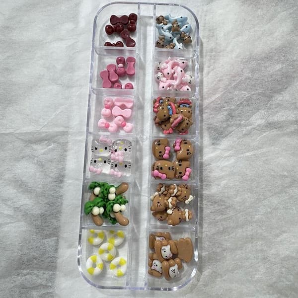 6/12Gitre Kawaii Hawai Sløjfe Harpiks Negle DIY Tilbehør e Negle De A3
