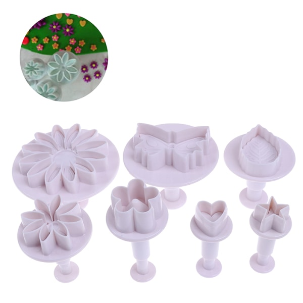 Muoviset Flower Fondant Cake Tools Sugar Craft Plunger ter Bakin D