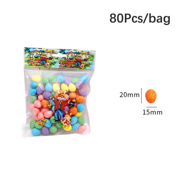 80st/påse Glitter Påskägg Färgglada Foam Fågelduvaägg DI 80Pcs