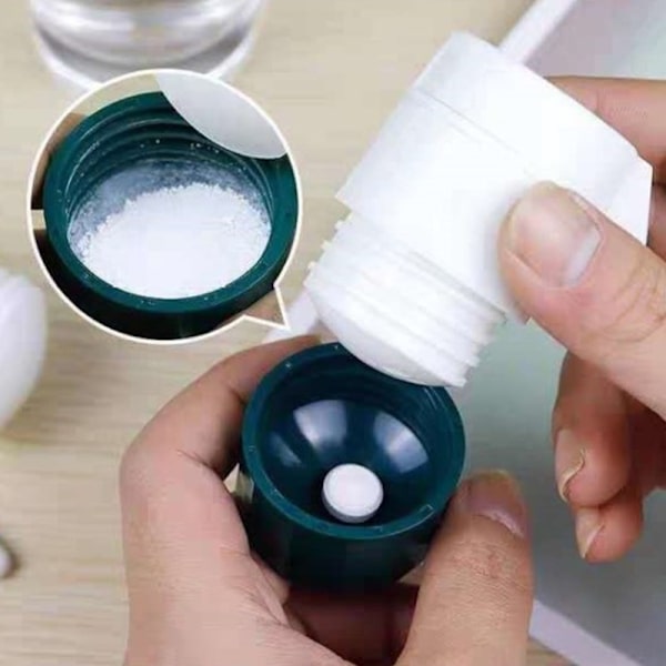4 i 1 bærbar 4-lags tabletkværn Pulver Piller Medicin Rose red