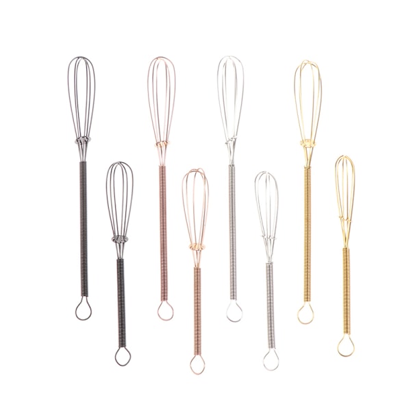 MINI Rustfrit stål Piskeris Æggepisk Pisk Manuel Ballon Wire Silver L