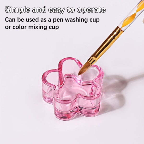 Pink Lågfri Krystalglas Cup Pulver Flydende Nail Cup Dish Nail 2