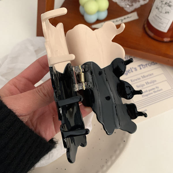 e Tvåhundsdjur Acetatkloklämma för kvinnor Flickor Krabbhår Cl 10.7x6cm