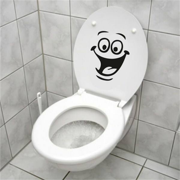 Smil ansigt Toiletklistermærker gør det selv personlig møbeldekoration