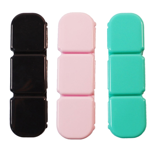 Kannettava 3 Grids Mini Pill Case Lääkepakkaus Matkapidike Jatka Pink