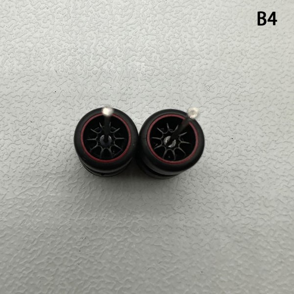 1 Set 1/64 modellbilhjul med gummidäck Modifierade delar Ve B4 10Claws Red