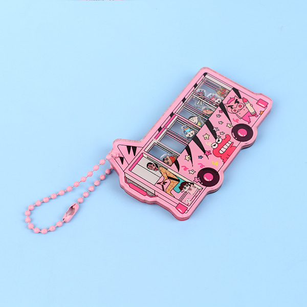 Anime Crayon Cartoon School Bus Desktop Decoration Keychain Dec