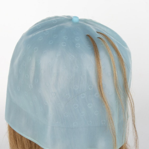 Silikonhår Highlight Dye Cap med krok Gjenbrukbar DIY Colorin Blue