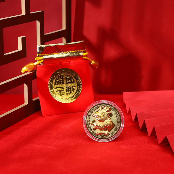 1/5 stk 2024 Dragon Coin Commemorative China Mascot Dragon Gold 12