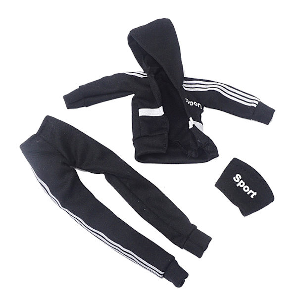 3st/ set Mode Sportkläder För 1/6 30cm Dockor Outfit Accessori Black
