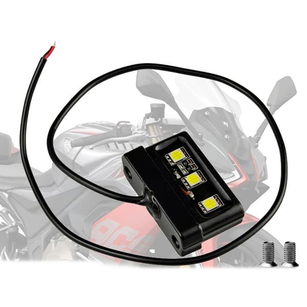 1 stk. Motorcykel Nummerpladelys LED Mini 12V CNC Aluminium Al