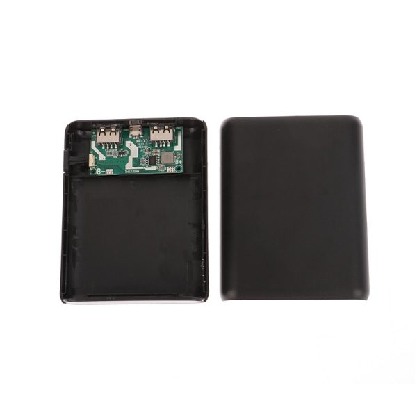 4 18650 DIY Power Bank- case Dubbla USB utgångar Plastskal Black