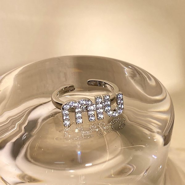 Punk Style Sparkling tekojalokivi Planeetta Letters Sormus Avaus Adj B
