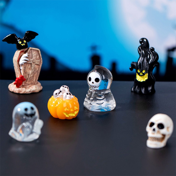 Halloween Mini Resin Craft Ornamenter Mini Fairy Garden Landskab A5