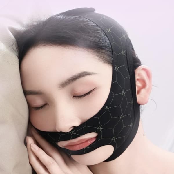 Elastisk V-formad maskrem Dubbelpress Ansiktsskulpterande Mask B