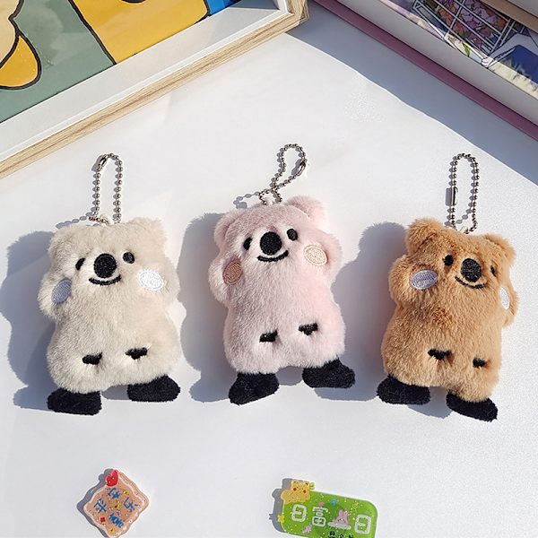 e Sarjakuva Pehmo Bear Doll Avaimenperä Riippuva koristeet Trendikäs laukku Beige